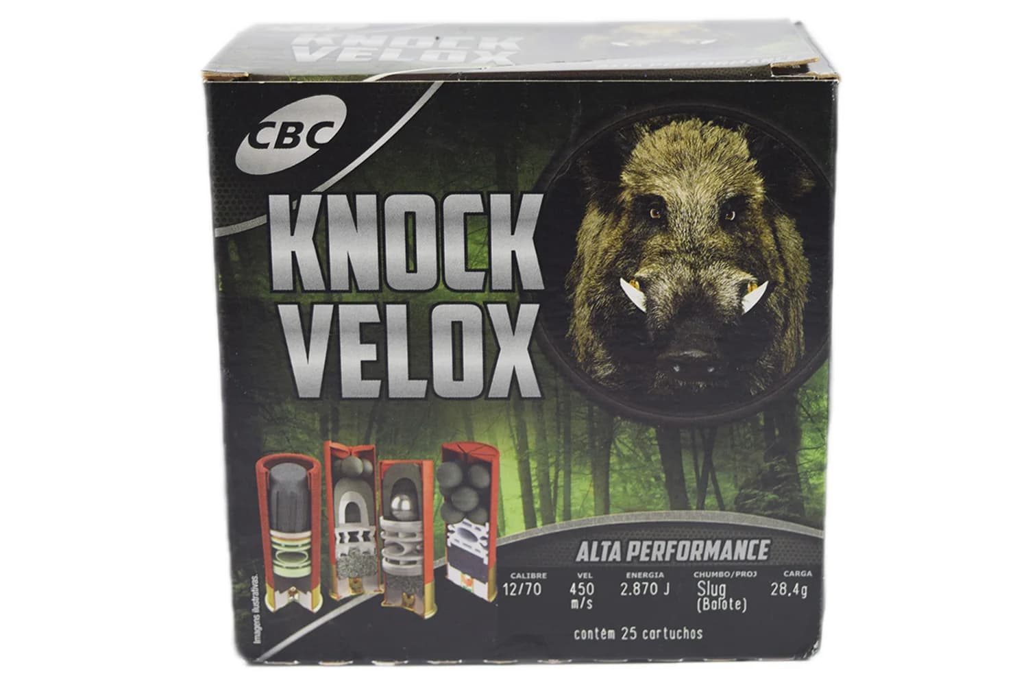 MUNIÇÃO KNOCK VELOX SLUG BALOTE 28,4G