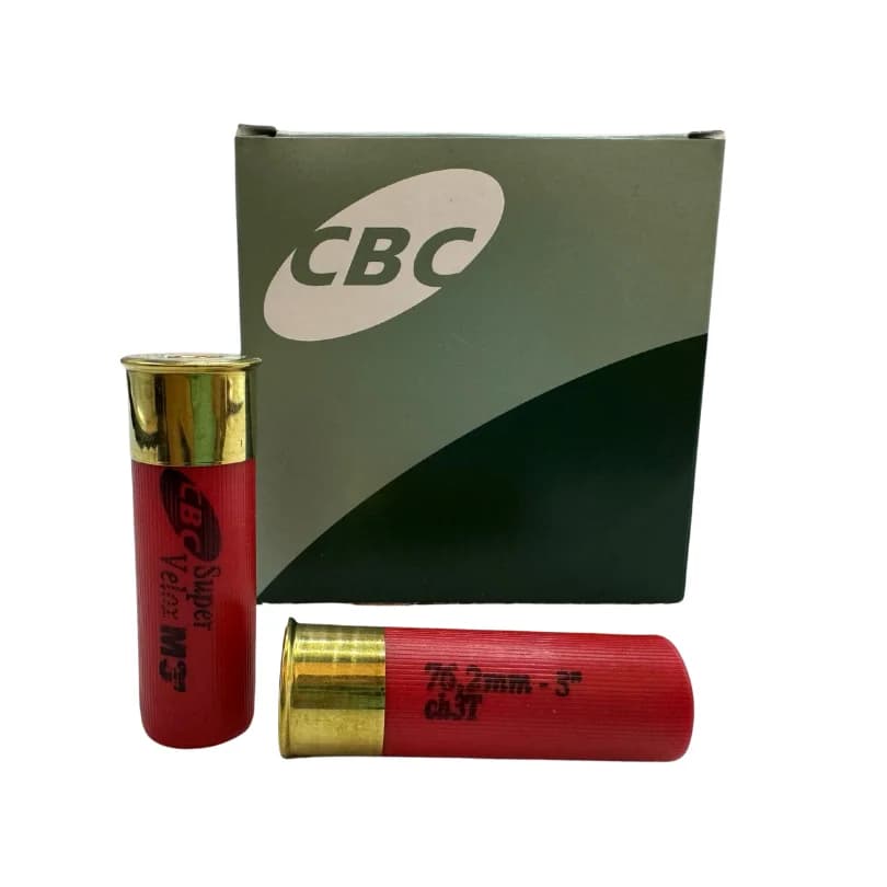 CARTUCHO CBC SUPER VELOX M3" CALIBRE 12 CÂMARA 76,2MM CHUMBO 3T - UNIDADE