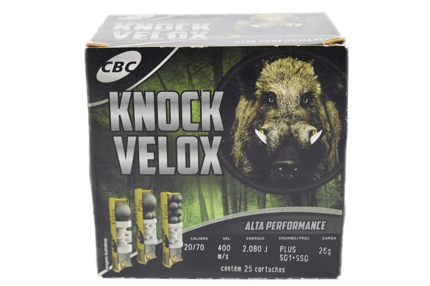 MUNIÇÃO KNOCK VELOX PLUS SG1+SSG 26G