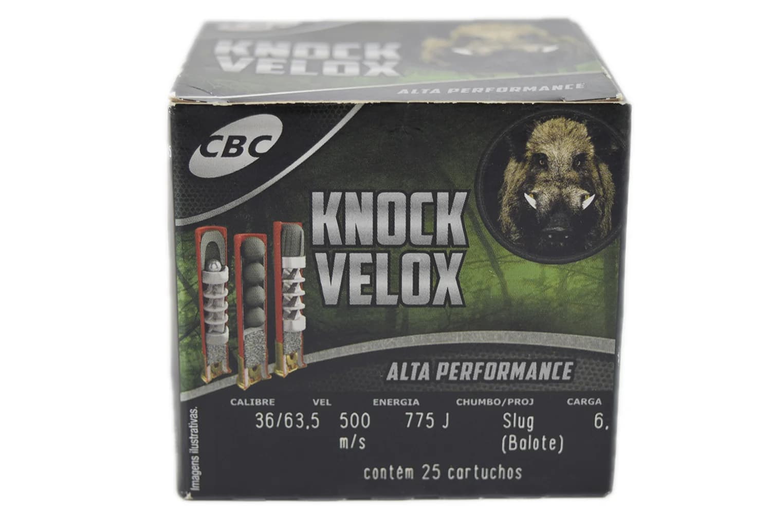 MUNIÇÃO KNOCK VELOX SLUG BALOTE 6G