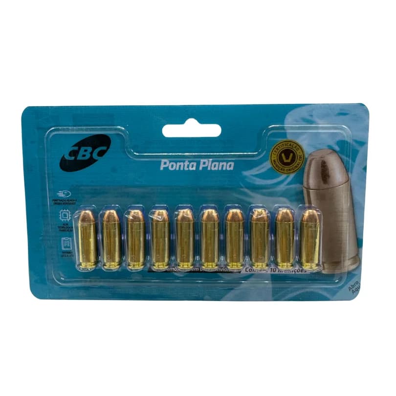 MUNIÇÃO CBC 10MM AUTO ETPP 180GR PONTA PLANA - 10 UNIDADES