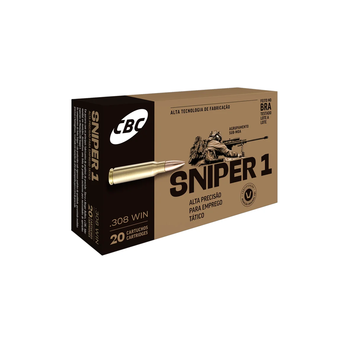Munição CBC .308 Win HPBT Sniper 1 175gr — foto 2