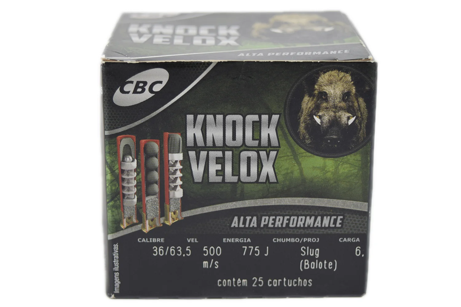 MUNIÇÃO KNOCK VELOX SLUG BALOTE 6G