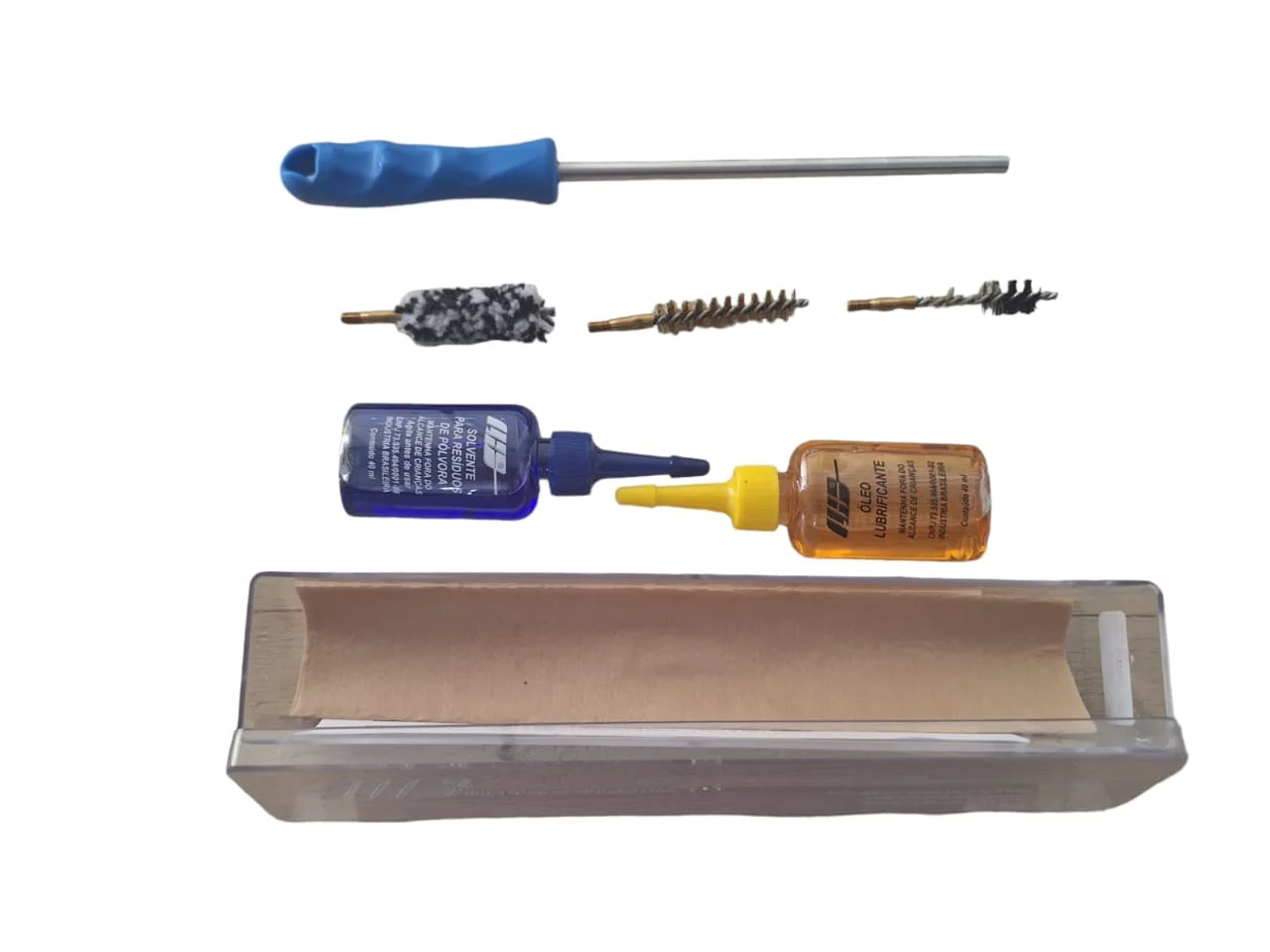 KIT DE LIMPEZA MANUTENÇÃO ARMAS CURTAS CAL. 38, 380, 357, 9mm — foto 2